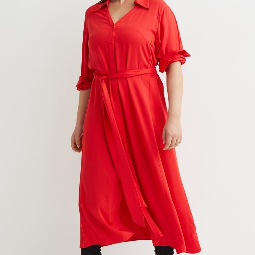 Tie Belt Shirt Dress